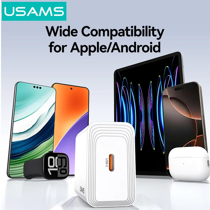 Usams Φορτιστής Χωρίς Καλώδιο με Θύρα USB-C 20W Quick Charge 3.0 Λευκός (T69)