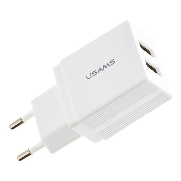 Φορτιστής Πρίζας Usams T24 US-CC090, 2x USB, 2.1A, λευκός