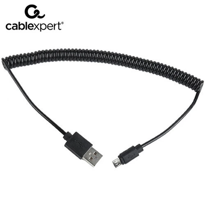 Καλώδιo USB Cablexpert COILED Micro 1,8m Black
