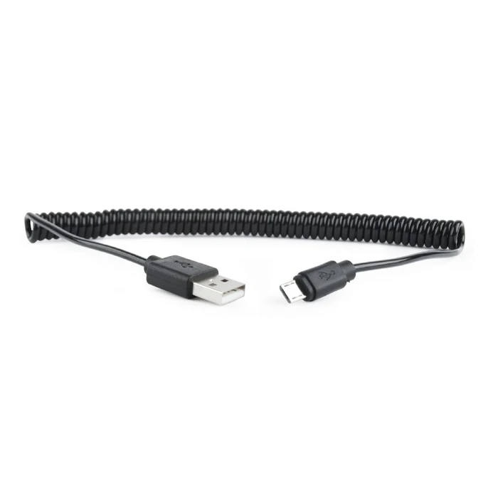 Καλώδιo USB Cablexpert COILED Micro 1,8m Black