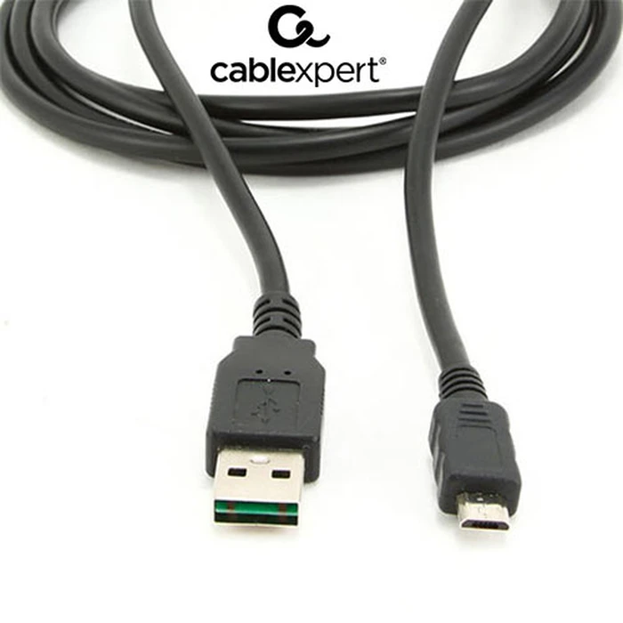 Καλώδιo USB Cablexpert DOUBLE-SIDED 2.0 AM to Micro 1M Black