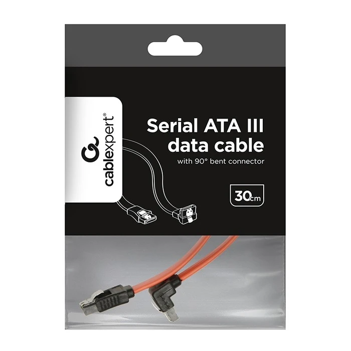 Καλώδιo Cablexpert SERIAL ATA III 30CM Data With 90 DEGREE BENT METAL CLIPS BULK