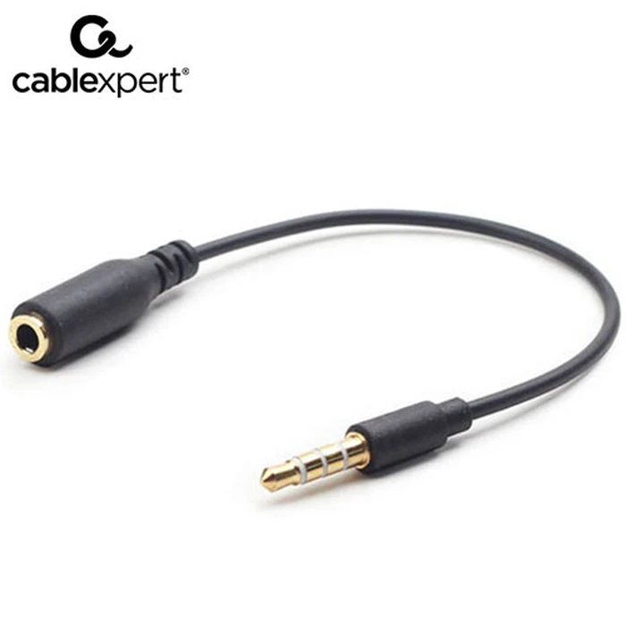 Αντάπτορας 3,5mm Cablexpert 4-PIN Audio CROSS-OVER Black