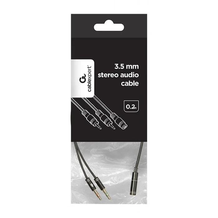 Αντάπτορας 3,5mm Cablexpert 4-PIN to 2x3.5MM STREO PLUG Black METAL Connectors