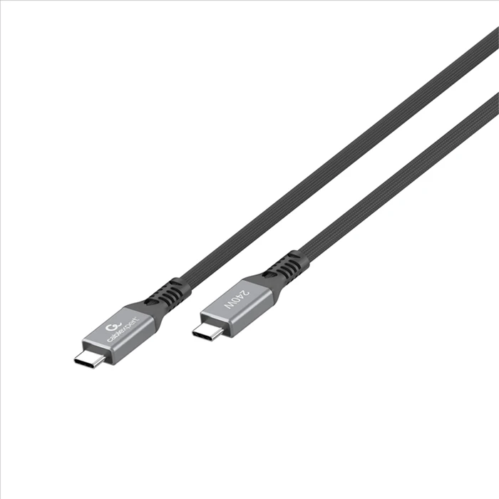 Cablexpert Premium πλεκτό καλώδιο USB4 USB-C σε USB-C 240W 0.3m Μαύρο