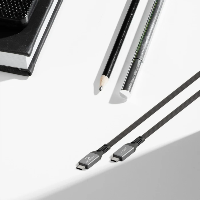 Cablexpert Premium πλεκτό καλώδιο USB4 USB-C σε USB-C 240W 0.3m Μαύρο