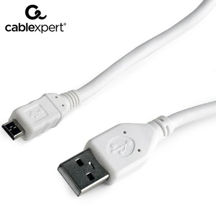 Καλώδιo USB Cablexpert Micro WHITE COLOR 1M