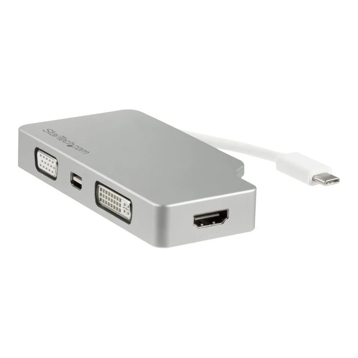 Docking Station StarTech Aluminium A/V Adapter 4-in-1 USB-C to VGA, DVI, HDMI, 4K - video interface-Converter - 10.5 cm
