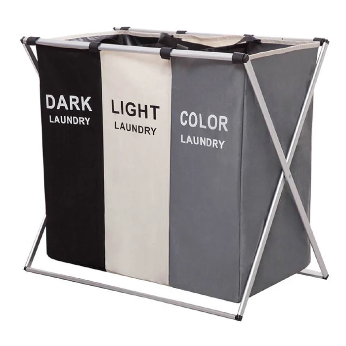 Καλάθι διαχωρισμού απλύτων CLN-0008 με 3 σάκους, 60x38x68mm