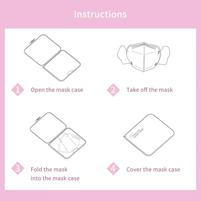 Αντιβακτηριδιακή θήκη για μάσκα CLN-0037, αδιάβροχη, ροζ