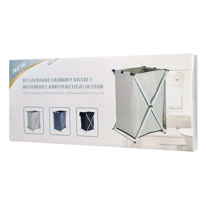 Καλάθι Απλύτων Cln-004 με 1 Σάκο, Υφασμάτινο, 60X38X35Mm, Γκρι