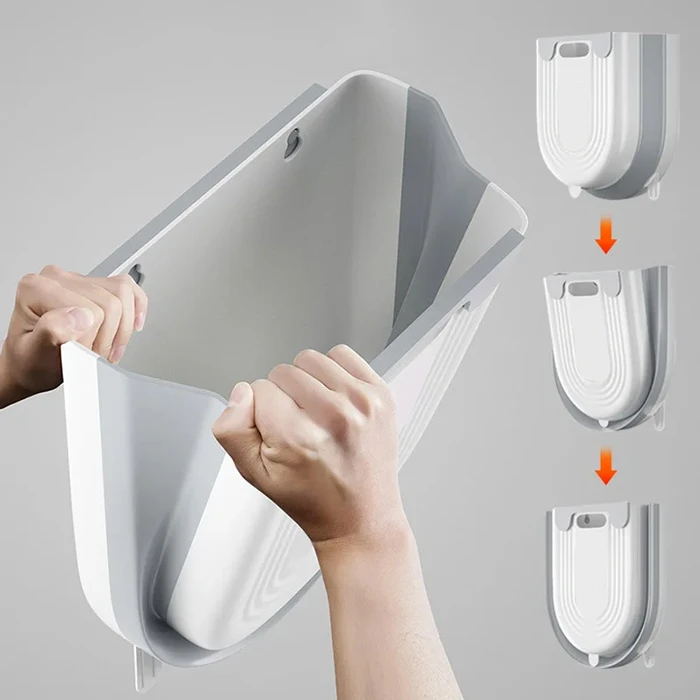 Πτυσσόμενος Κάδος Απορριμμάτων Cln-0053, 7L, 21.5X11X20cm, Γκρι