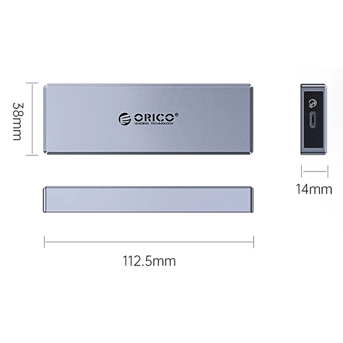 Θήκη για Σκληρό Δίσκο M.2 Orico CM2C3-GY-BP, 6Gbps, έως 4TB, γκρι