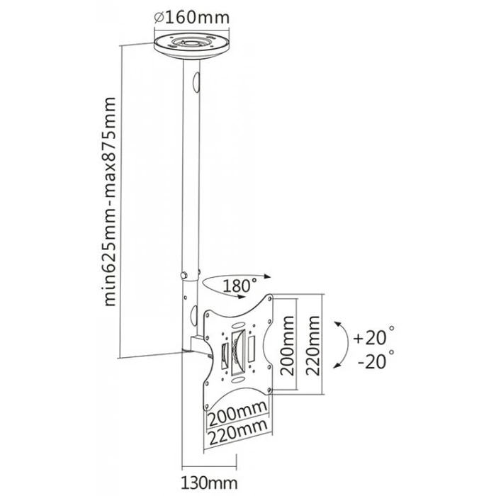Βάση Τηλεόρασης Sbox CEILING MOUNT for LCD-PLASMA 23'-43'