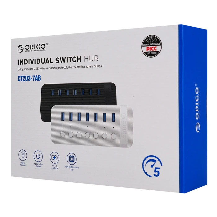 Orico Hub 7 Θυρών USB 3.0 με σύνδεση USB-A CT2U3-7AB