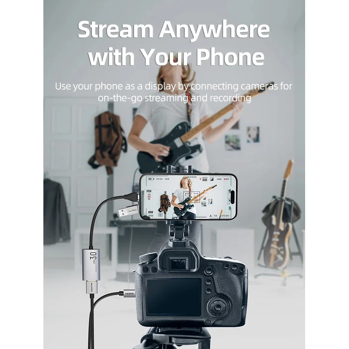 CABLETIME Video Capture CT-ACHC3-AG HDMI σε USB/USB-C 4K/30Hz γκρι