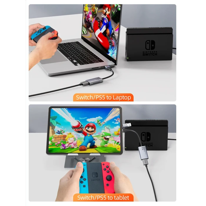 CABLETIME Video Capture CT-ACHC3-AG HDMI σε USB/USB-C 4K/30Hz γκρι