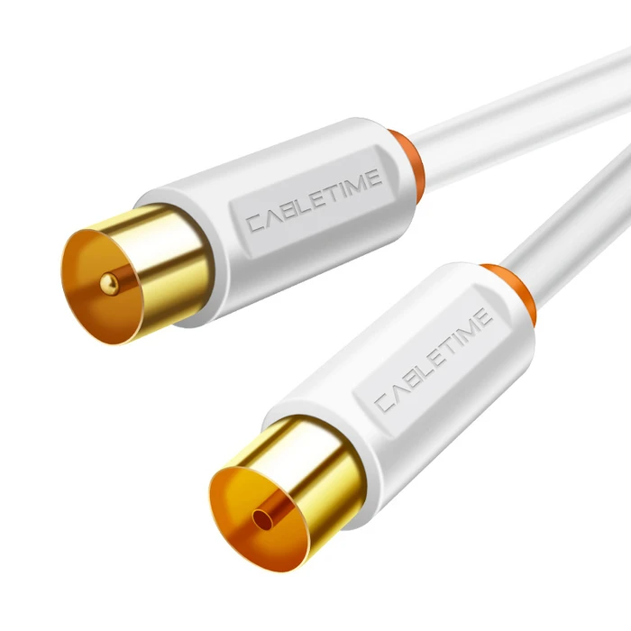 CABLETIME CT-AV101-02 Antenna Cable, 75 Ohm, 2 m, White