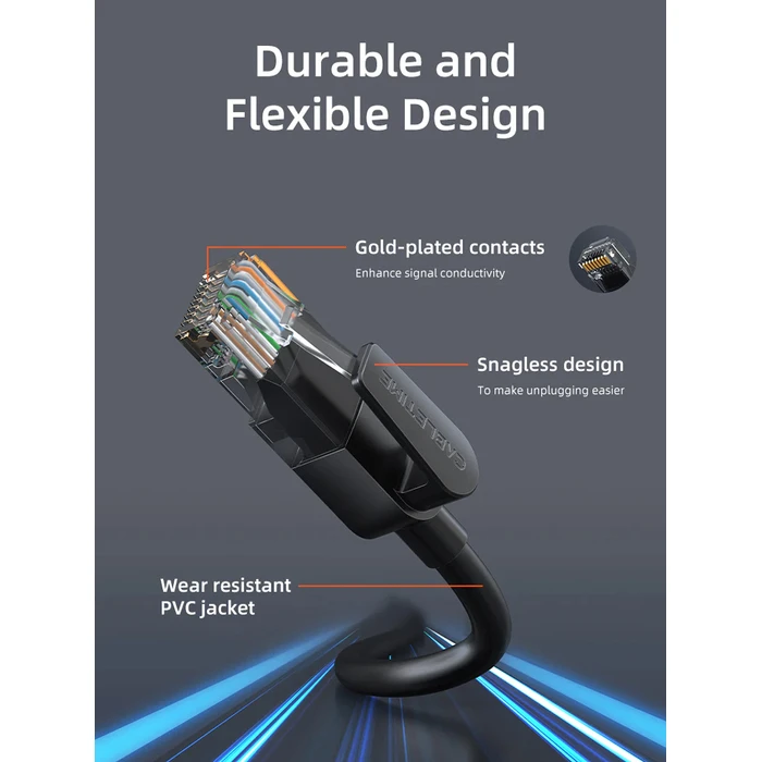 Καλώδιο Δικτύου Cabletime Ct-Cat6U, Cat 6 Utp, 250 Mhz, Cca, 2M, Μαύρο