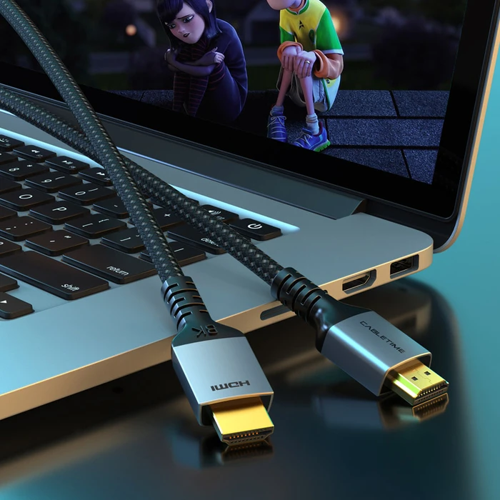CABLETIME HDMI 2.1 Cable CT-HD8K-AG2, 8K@60Hz (48Gbps), 2m, Black
