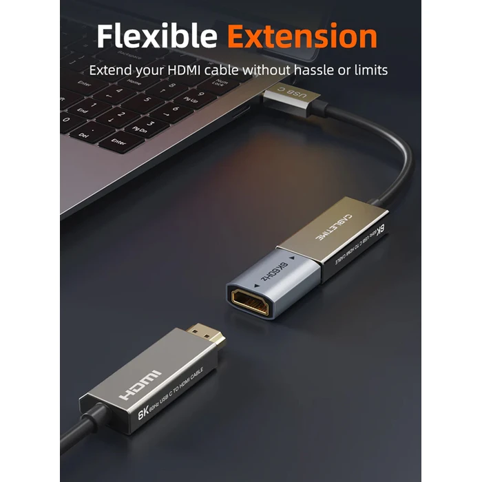 Αντάπτορας HDMI Cabletime CT-HEF8K-AG, 8K/60Hz, 4K/120Hz, 48 Gbps, γκρι
