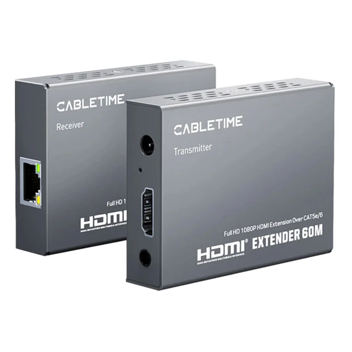 Cabletime Hdmi Video Extender Ct-hehd-fg60 Μέσω Καλωδίου Rj45 1080p/60hz Έως 60m Cabletime
