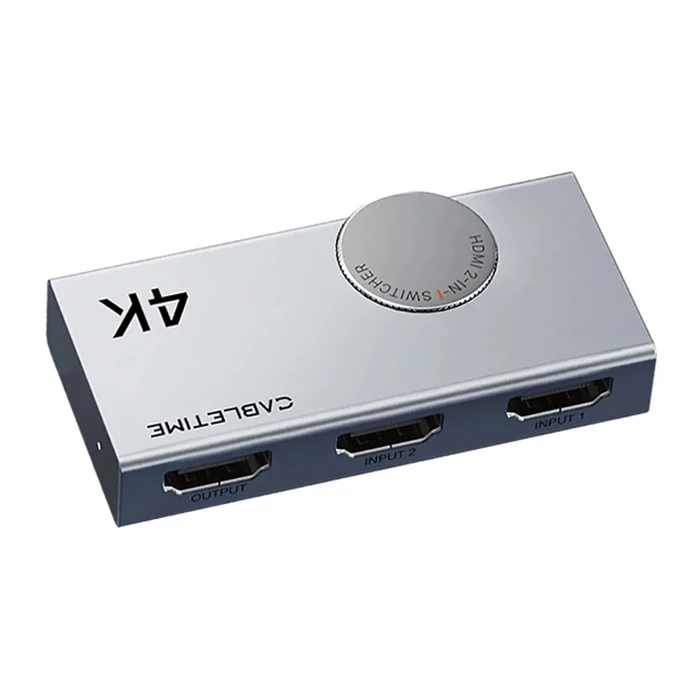 CABLETIME HDMI switch 2 σε 1 4K 60Hz bi directional γκρι