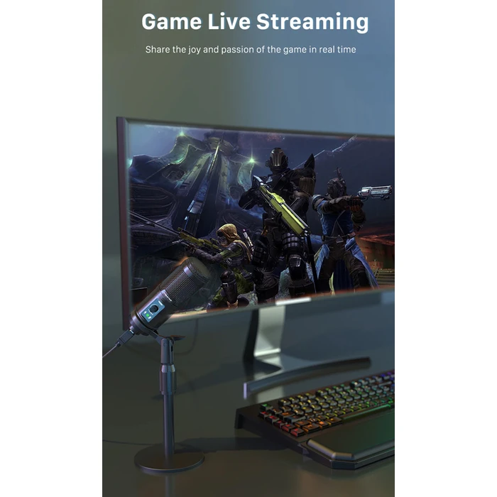 Mικρόφωνο CABLETIME πυκνωτικό MP03-AB, με αντιανέμιο & τρίποδα, USB