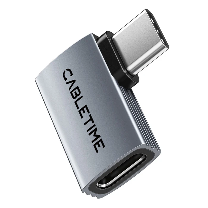 Αντάπτορας USB-C Cabletime CT-OTG41-AG, γωνιακός, USB4, 240W, 40Gbps, 8K, γκρι