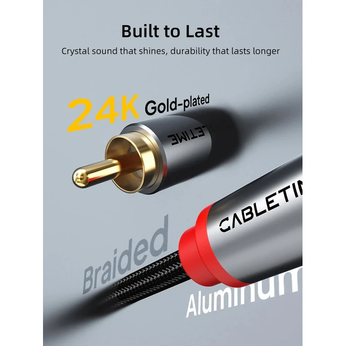 Cabletime Cable 2x RCA male - 2x RCA male 5m