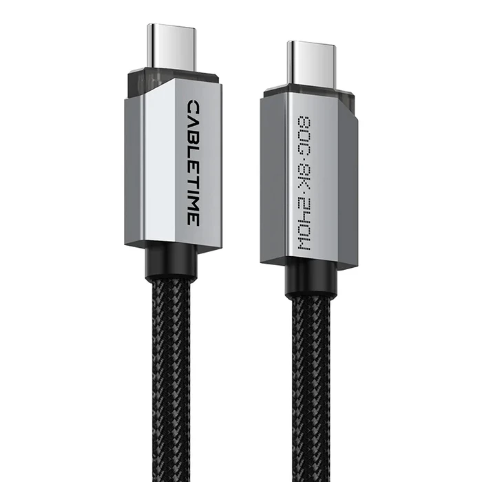 Cabletime Braided USB 2.0 Cable USB-C male - USB-C 240W Μαύρο 1m CT-USB4V2-AG1