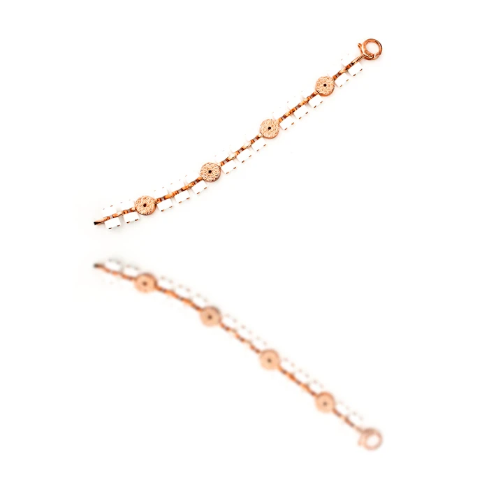 Γυναικείο Βραχιόλι GC Cwb10901 (19cm) από Ασήμι, Ceramic White, Pink