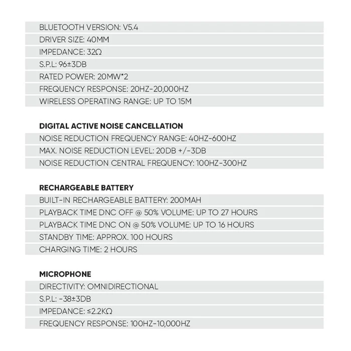 Ακουστικά Ασύρματα Sonic Gear Airphone Dnc 3000 Platinum