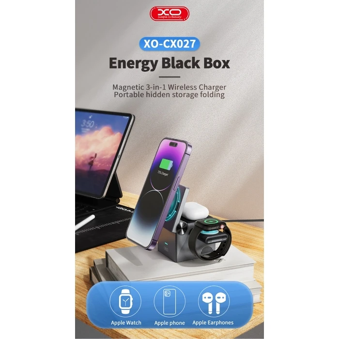 Ασύρματος Φορτιστής XO CX027 /Apple WATCh/ TWS 3-σε-1 15W