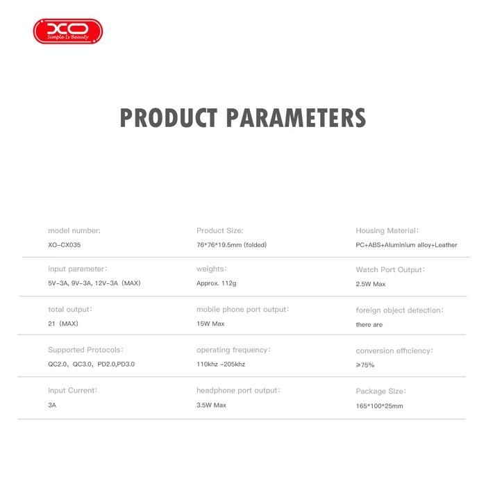 XO Ασύρματος Φορτιστής Πτυσσόμενος 3 σε 1 Μαγνητικός CX035