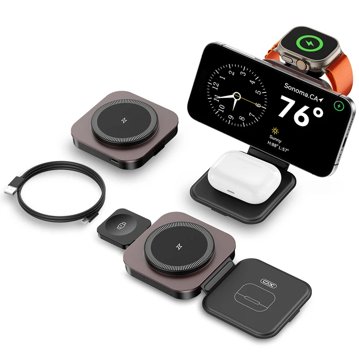 XO Ασύρματος Φορτιστής Πτυσσόμενος 3 σε 1 Μαγνητικός CX035