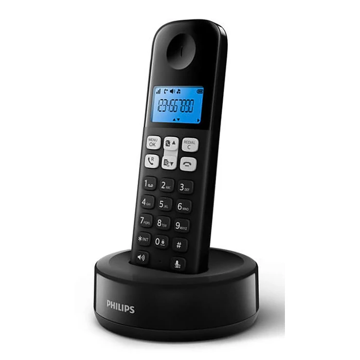 Ασύρματο Τηλέφωνο Philips D1611B/34, με ελληνικό μενού, μαύρο
