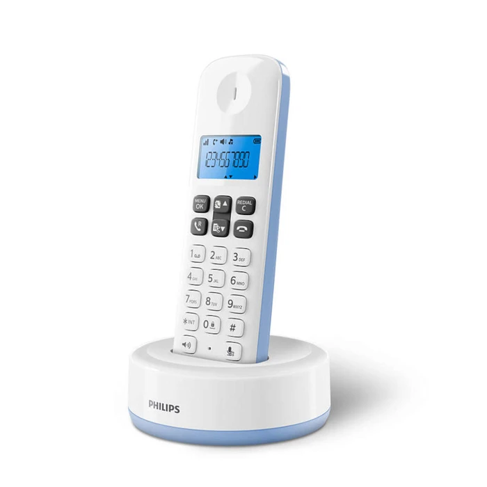 Ασύρματο Τηλέφωνο Philips D1611S/GRS Γαλάζιο (Ελληνικό Μενού) με ανοιχτή ακρόαση, και 50 μνήμες