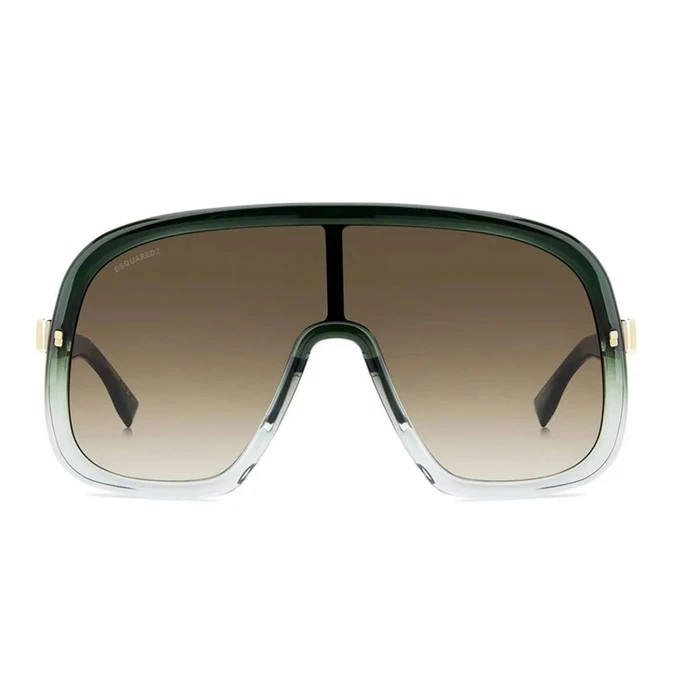 Dsquared2 Men's Sunglasses D2-0119-S-1ED – Mixed Frame, Green Frame, Brown Gradient Lenses, 99/00/135 mm, Category 3 UV400