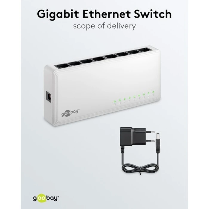 Goobay Gigabit Ethernet Switch 8 Θυρών 64564 Λευκό