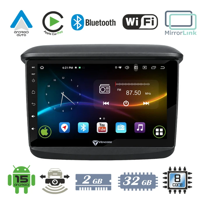 VenCore 3236-10007-0314B - Οθόνη Multimedia Android 15 9" για Mitsubishi Pajero Sport 2006-2015 - Μαύρη