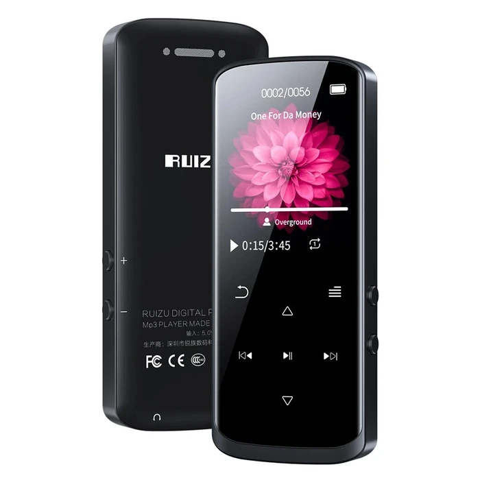 RUIZU MP3 player D50 με οθόνη 18 16GB Bluetooth ελληνικό μενού μαύρο