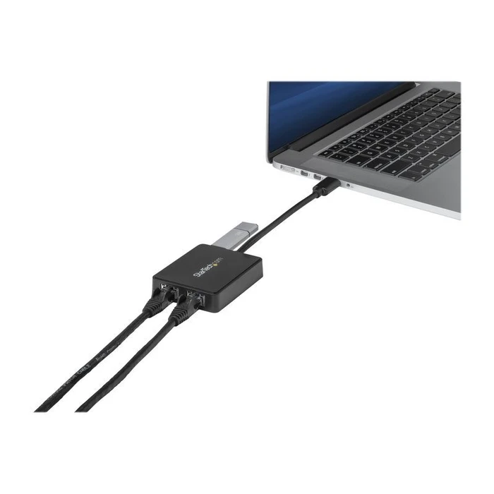 Κάρτα Δικτύου USB StarTech SuperSpeed to Dual Port 10/100/1000 NIC Black- USB 3.0 - 2 ports