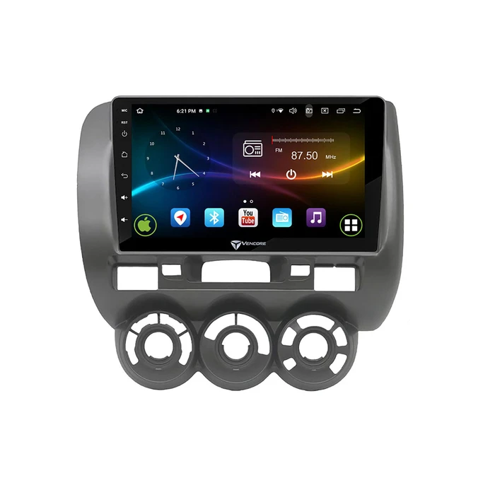 VenCore 3236-10007-0589G - 9" Android 15 Multimedia Car Head Unit IPS Screen 2GB/32GB with CarPlay/Android Auto for Honda Jazz 2002-2008 - Grey
