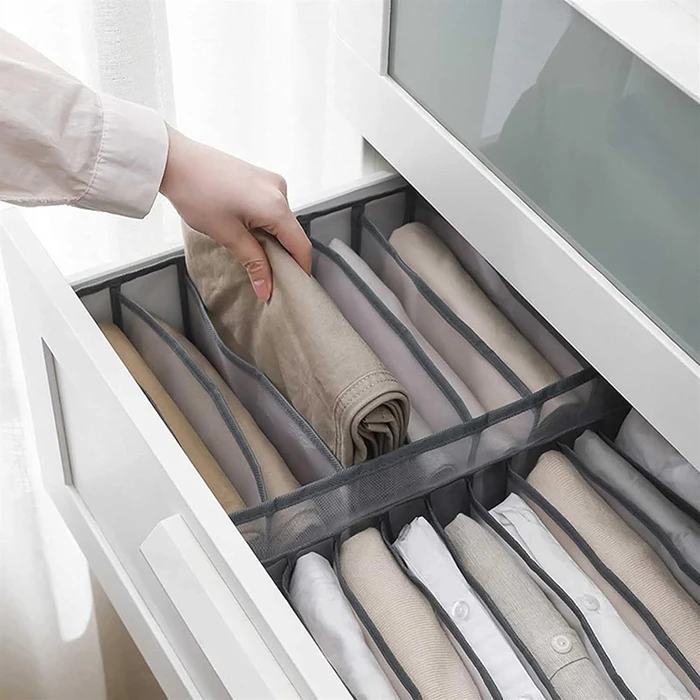 Θήκη Οργάνωσης Ρούχων Da282 με 7 Θέσεις, 35X24X20cm, Γκρι