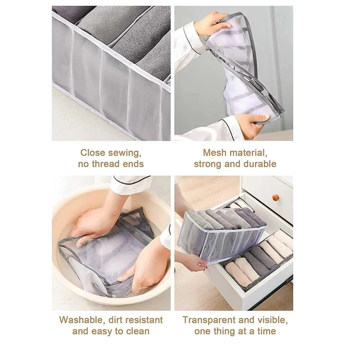 Θήκη Οργάνωσης Ρούχων Da282 με 7 Θέσεις, 35X24X20cm, Γκρι