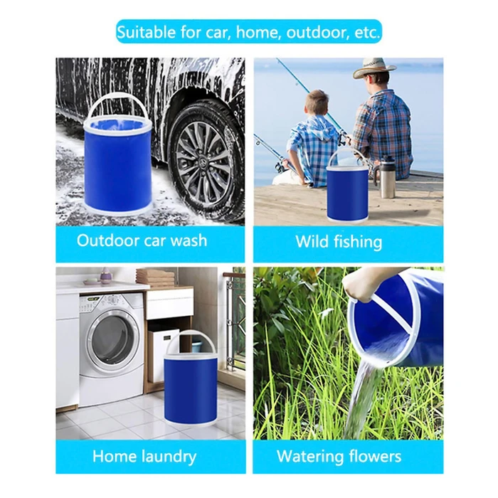 Πτυσσόμενος Κουβάς Da376, Υφασμάτινος, 11L, Φ24X25Cm, Μπλε