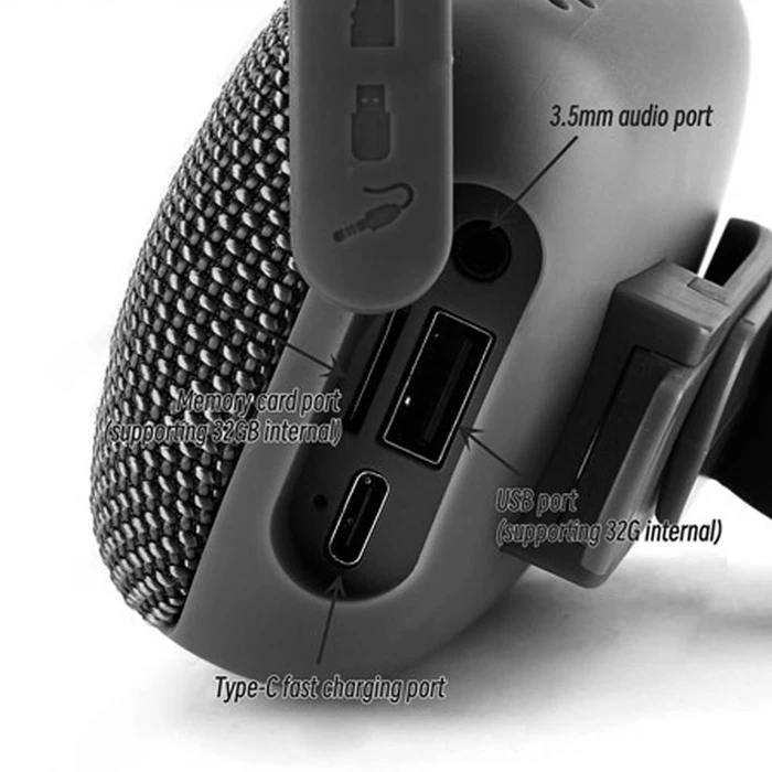 Φορητό Ηχείο Bluetooth Sonic Gear BT5.3 SONICGO BIKECLIPZ MIDNIGHT Grey
