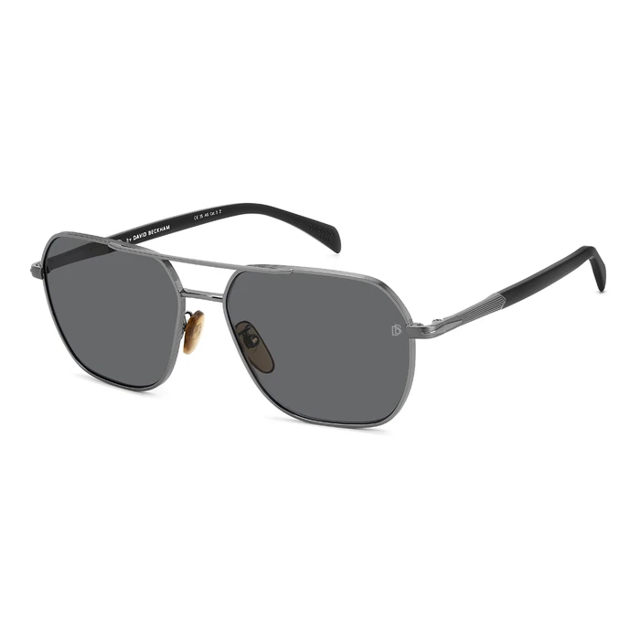 DAVID BECKHAM Men's Sunglasses DB1128GSV81 — Silver Metal Frame, Grey Lenses (59/16/145 mm)