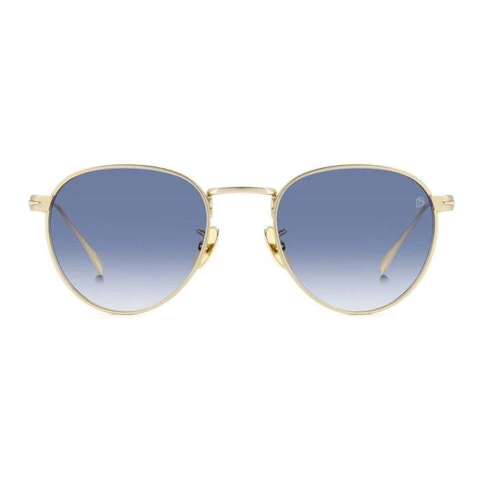 David Beckham Men's Sunglasses DB-1142-S-AOZ (51/21/150 mm) — Golden Metal Frame, Blue Gradient Lenses, UV400 Category 2